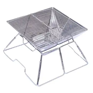Outdoor camping foldable metal barbecue rack Portable and easy to assemble foldable barbecue rack