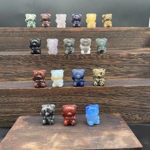 1.2 Inch Small Size <b>Cute</b> Crystal <b>Bear</b> Gemstones Carvings Crystal Healing Stones Craft Christmas Gift Souvenir - Product Image 1