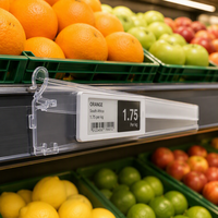 Profilé en PVC transparent pour porte-étiquettes ESL, profilé d'extrusion en PVC pour affichage d'étiquettes sur étagères de supermarché, longueur et couleur personnalisées