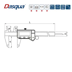 Dasqua 0-150mm IP67 Waterproof o grande calibre de Digitas do painel LCD com calibração