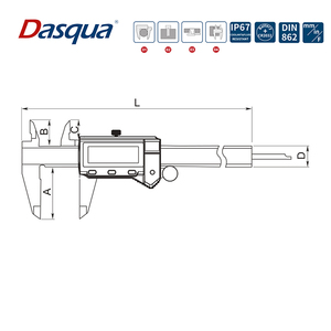Dasqua 0-150mm 0-200mm 0-300mm IP67 Calibrador <span class=keywords><strong>digital</strong></span> de pantalla LCD grande resistente al agua a prueba de aceite con certificado de calibración - Product Image 2