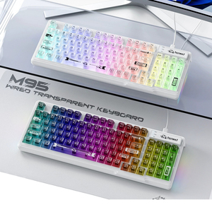 Miễn Phí Wolf M95 Trong Suốt Bàn Phím Tùy Biến Có Dây RGB Chiếu Sáng Chơi Game Esports Cảm Ứng Cơ Khí Bàn Phím Văn Phòng - Product Image 1