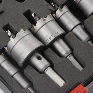 6 Pc Hole Saw Set 30 Mm Carbide Tipped Metal Woodworking <b>Drill</b> <b>Bits</b> For Carpentry Home Use In Transparent <b>Box</b> - Product Image 4