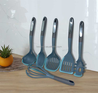 Alat dapur silikon kustom, aksesori alat memasak dapur koki 6 buah dalam 1 Set
