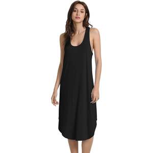 Chemise de nuit sans manches en viscose de bambou pour femme, dos nageur, grandes tailles S-4X, vêtement de nuit rafraîchissant, vente en gros - Product Image 4