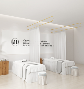 Salone di bellezza ferro arte a forma di U isolamento tenda supporto bar in metallo salone salone di bellezza metallo divisori aste per <span class=keywords><strong>tende</strong></span> - Product Image 6