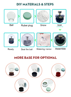 Globe à neige en verre transparent à faire soi-même avec base en résine, kits de globes à eau personnalisables pour projets d'artisanat et cadeaux