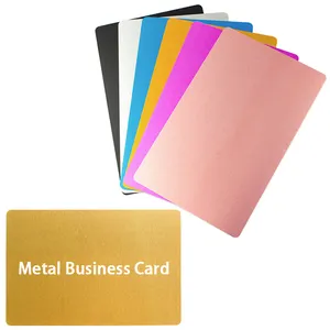 Metal grabado con láser personalizado en blanco tamaño estándar 0,8mm tarjetas de visita de acero inoxidable Tarjeta de metal para grabado láser 0,45mm