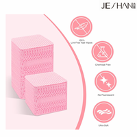 Lingettes roses non pelucheuses pour ongles avec étui de rangement - 200 tampons jetables super absorbants pour le démaquillage des ongles et les soins des ongles