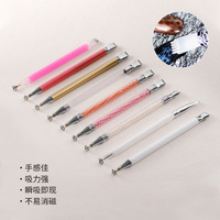Stylo magnétique pour nail art à motif floral, avec tige métallique haut de gamme, aimant fleur de prunier, double usage 3D, double extrémité, pour motifs de marquage