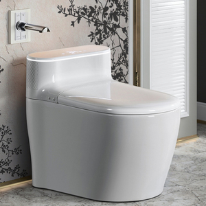 Siège de toilette intelligent monobloc moderne avec chauffage, télécommande, design intelligent automatique et siphon en S pour S1 - Product Image 1