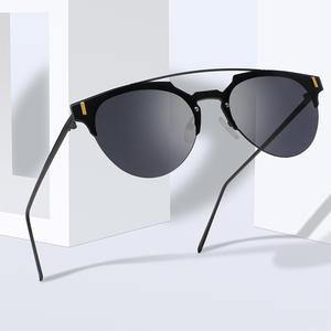 Lunettes de soleil unisexes sans monture en métal, verres PC UV400, couleur or, mode, protection solaire pour la conduite, voyages en plein air - Product Image 4