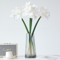 Fleurs artificielles en latex à haute simulation et toucher réel, Amaryllis, Clivia, Hippeastrum pour la décoration du salon, du bureau ou du porche