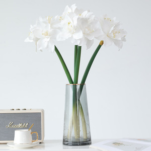 Fleurs artificielles en latex à haute simulation et toucher réel, <span class=keywords><strong>Amaryllis</strong></span>, Clivia, Hippeastrum pour la décoration du salon, du bureau ou du porche - Product Image 4
