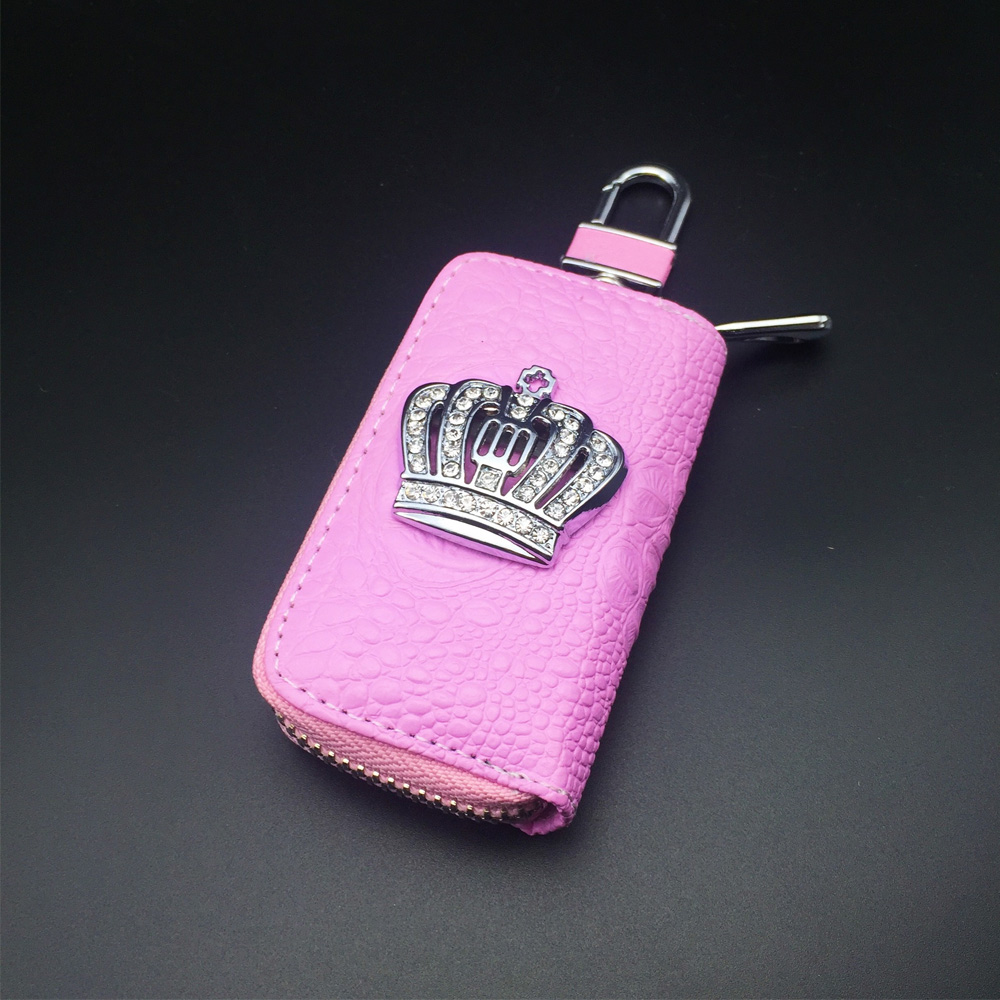 YH Brand Universal Leather Car Key Case Holder Bag - High-Quality Key Fob Cover Accessories
