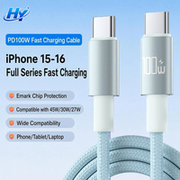 Cable de Carga Rápida Tipo-C de 100W, 2m, 6A, Cobre Puro, con Certificación E-mark, para iPhone 15-17, MacBook, Cámara, Computadora