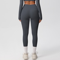 Nouveau tissu brossé double face uni, taille haute, très élastique, respirant, infroissable, en Spandex/Nylon, pour vêtements transfrontaliers
