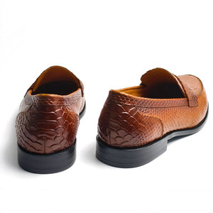 Men's Fashion <strong>Loafers</strong> Handmade Snake Pattern Leather Driving Footwear Comfortable Flat Daily Casual Shoes <strong>Rubber</strong> Bottom New - Product Image 6