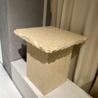 Table basse d'appoint en travertin massif au design spécial pour salon, mobilier d'intérieur, tables de café style Sabi Wabi pour gîtes
