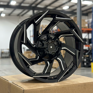 Jantes en alliage d'aluminium robustes 4x4 de 18, 20 et 22 pouces, concaves, noires, usinées, 6x139.7 5x150 pour LC300 Hilux Tacoma - Product Image 1
