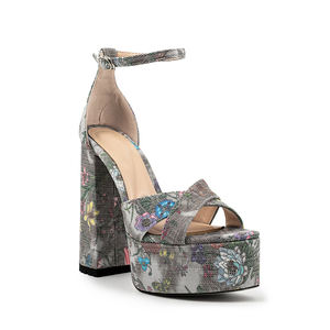 WETKISS 2024 Nouveau dans les petites quantité minimale de commande Multi Colors Summer Flower Sandals 15cm Block Heel Sandals Ladies Platform Sandals for Party - Product Image 2