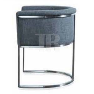 Silla de Comedor de Tela Gris Luna con Estructura Metálica, Silla Moderna para Decoración del Hogar - Product Image 3