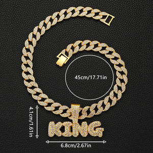 NL2131 Hip Hop <span class=keywords><strong>King</strong></span> Colgante Kolye <span class=keywords><strong>Moda</strong></span> Rapci Taki Rock Buzlu Parlak Kolye - Product Image 3