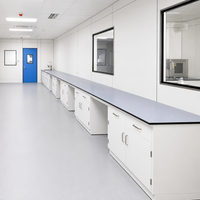 Banc de travail mural en acier pour laboratoire hospitalier, anti-corrosion, avec prises électriques