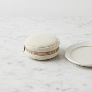 Coin <b>Wallet</b> Macaron Shaped Canvas Round Disc Rim <b>Zip</b> Pouch Cute Dessert Custom Logo Bulk - Product Image 2