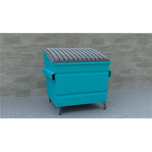 Conteneur à déchets de 3 m³ en acier pour chargement frontal avec couvercle en caoutchouc - Product Image 1