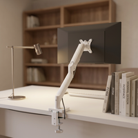 Nouveau support de bureau VESA en acier allié blanc avec bras simple à ressort à gaz, entièrement articulé, réglable en hauteur, pivotant et inclinable, pour écran unique (en pouces)