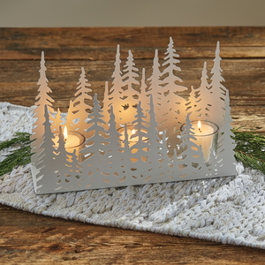 Wholesale White Metal <b>Christmas</b> Tree Shape <b>Tea</b> <b>Light</b> Candle Holder for Home Decoration - Product Image 2