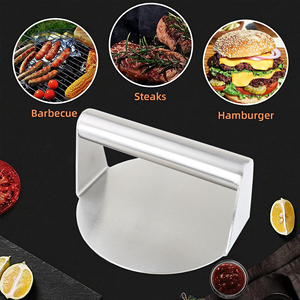 Durevole rotonde Burger Smasher Press personalizzabile in acciaio inox <span class=keywords><strong>Hamburger</strong></span> carne alla griglia <span class=keywords><strong>accessori</strong></span> <span class=keywords><strong>per</strong></span> uso cucina - Product Image 1