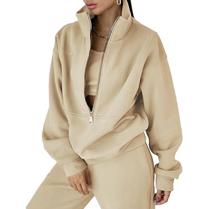 Özel logo spor giyim eğitim bayan eşofman düz salon seti artı boyutu kadın 2 parça setleri - Product Image 3