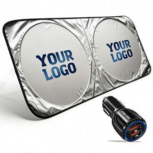 Parasoles Delanteros para Automóviles, Protección UV, de Poliéster Plateado, con Logotipo Personalizado, para Regalo Empresarial, Venta al Por Mayor - Product Image 1