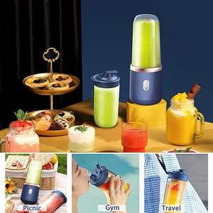 Extractor de Jugos Portátil de 400 ml, Máquina para Hacer Smoothies con 6 Cuchillas de Acero Inoxidable, Mini Licuadora Inteligente Recargable por USB para el Hogar - Product Image 5