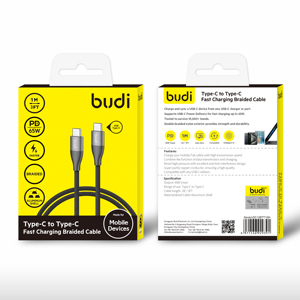 สายชาร์จ <span class=keywords><strong>USB</strong></span> <span class=keywords><strong>Type</strong></span> <span class=keywords><strong>C</strong></span> คุณภาพพรีเมียม ความเร็วสูง ถ่ายโอนข้อมูลรวดเร็ว ทนทาน สายถัก รองรับการชาร์จเร็ว 65W PD - Product Image 4