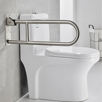 304 acier inoxydable U forme barre d'appui sécurité accoudoir poignées siège de toilette mains courantes barres d'appui pour salle de bain pour baignoires handicapées