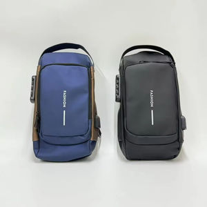 Large Capacity Mens Sling <b>Bag</b> Pu Leather Sling <b>Bag</b> with USB Charging Port Waterproof Casual Daypack Chest Crossbody <b>Bag</b> - Product Image 3