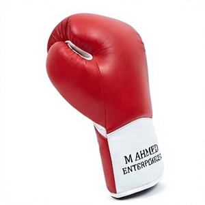 Gants de boxe rouges, gants d'entraînement pour arts martiaux, gants de combat à doigts entiers pour la pratique de la boxe, unisexe - Product Image 3