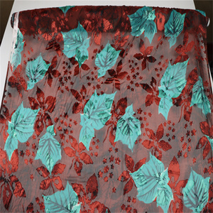 Tissu en soie brûlée opale tissé parfait, confortable et sûr, à motif de feuilles élégantes, de bonne texture, pour pantalons, saris, vêtements et robes - Product Image 2