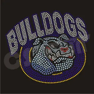 Hete Verkoop In Amerika Bulldog Prints Ijzer Op Strass Steentjes Overdracht Overdracht Logo