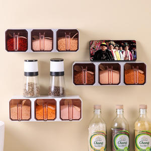 Boîte à épices murale multifonctionnelle pour cuisine, organiseur de rangement en plastique pour assaisonnements - Product Image 2