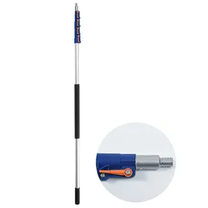 Ningbo Manufacturer Flip Switch Locking Extension Handle Telescopic Pole With Threaded Tip Fit For Brush Broom Mops