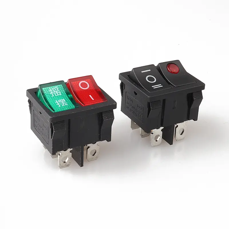 2 Way 6 Pins Red Green Illuminated Light Button Sơ Đồ Nối Dây 6pin Rocker Switch Cho Coffer Maker