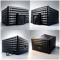 Personnalisé pvc noir grand extérieur Blow Up Cube Discothèque bars fête lumière LED Disco tente gonflable pour les événements