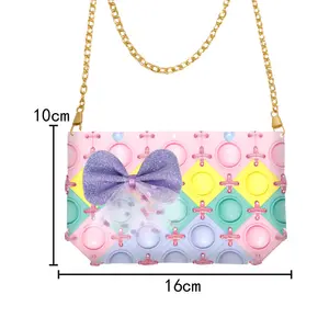 Ready to Ship Fashion Decompress Fidget Push Bubble Fidget DIY Handbag Gift Toy for Girls