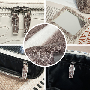 Borsa Cosmetica in <span class=keywords><strong>Pelle</strong></span> di Lusso all'Ingrosso, Elegante Pochette in <span class=keywords><strong>Vera</strong></span> <span class=keywords><strong>Pelle</strong></span> per Trucchi, Organizer per Cosmetici da Donna con Logo Personalizzato - Product Image 6