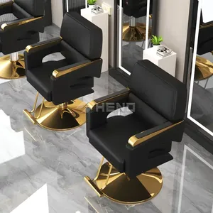 Fauteuils de barbier modernes et professionnels noirs pour hommes, fauteuils de massage inclinables pour salon de coiffure - Product Image 4