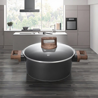 Casserole en aluminium avec revêtement antiadhésif PTFE, design moderne durable et durable, grande capacité, compatible gaz et induction, cuisine, restaurant